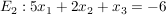 $ E_{2}:5 x_{1}+2 x_{2}+ x_{3}=-6 $